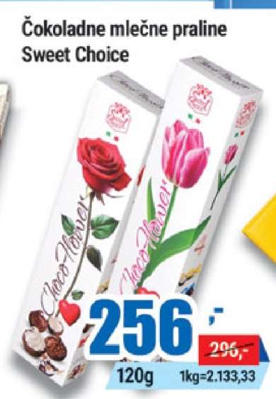 Čokoladne mlečne praline Sweet Choice