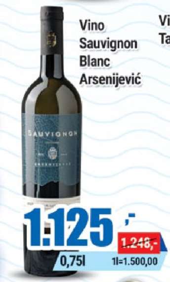 Vino Sauvignon Blanc Arsenijević