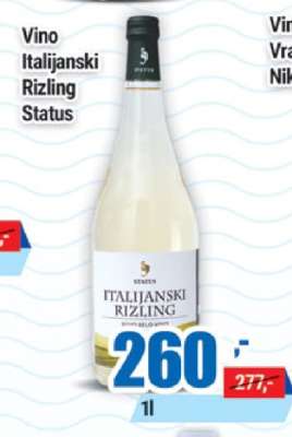 Vino Italijanski Rizling Status