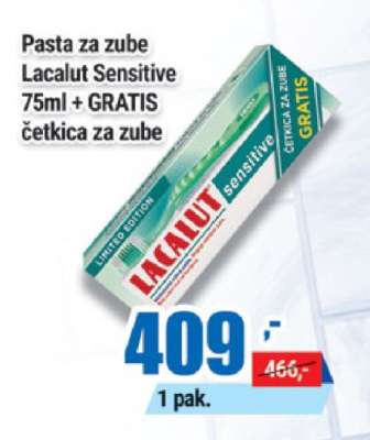 Pasta za zube Lacalut Sensitive 75ml + GRATIS četkica za zube