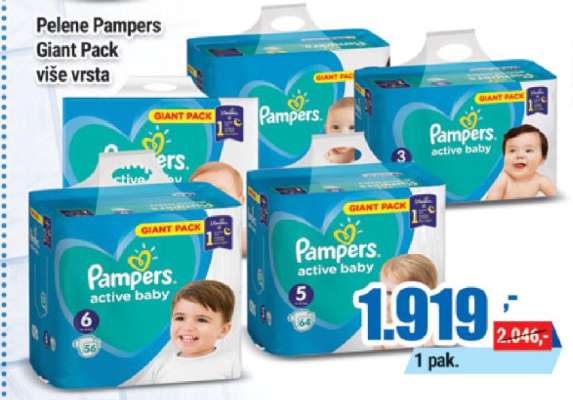 Pelene Pampers Giant Pack