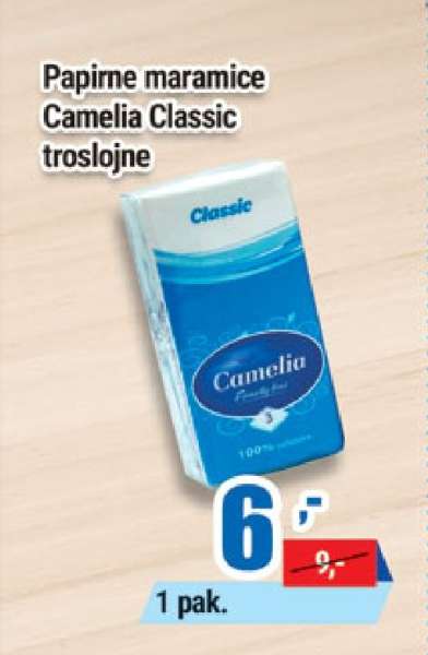 Papirne maramice Camelia Classic troslojne