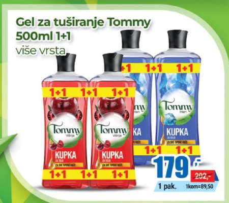 Gel za tuširanje Tommy 500ml 1+1