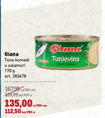 Giana Tuna komadi u salamuri