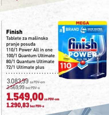 FINISH tablete za mašinsko pranje posuda