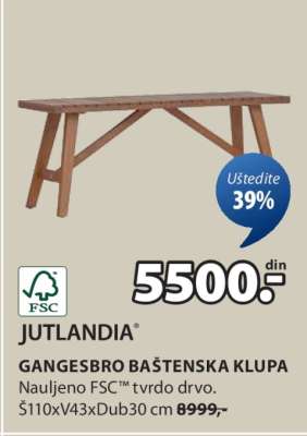 JUTLANDIA GANGESBRO BAŠTENSKA KLUPA