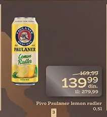 Pivo Paulaner lemon radler