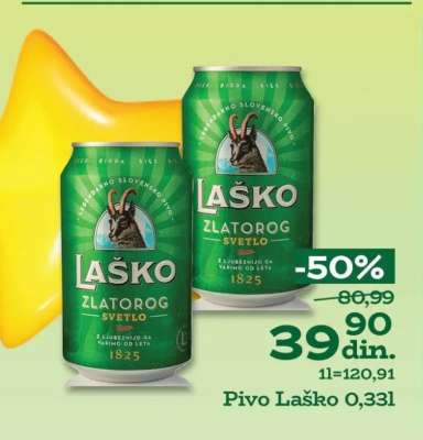 Pivo Laško 0,33l