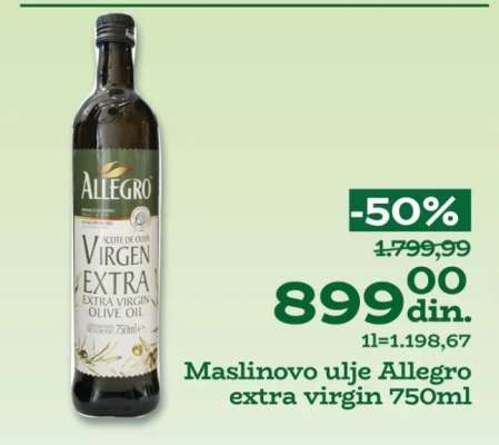 Maslinovo ulje Allegro extra virgin 750ml