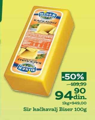 Sir kačkavalj Biser 100g