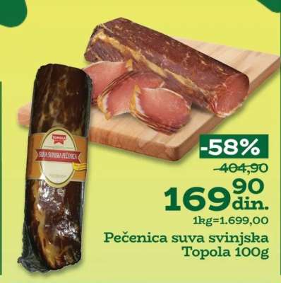 Pečenica suva svinjska Topola 100g