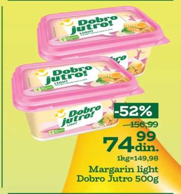 Margarin light Dobro Jutro 500g