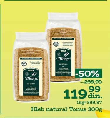 Hleb natural Tonus 300g