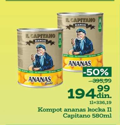 Kompot ananas kocka Il Capitano 580ml