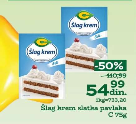 Šlag krem slatka pavlaka C 75g
