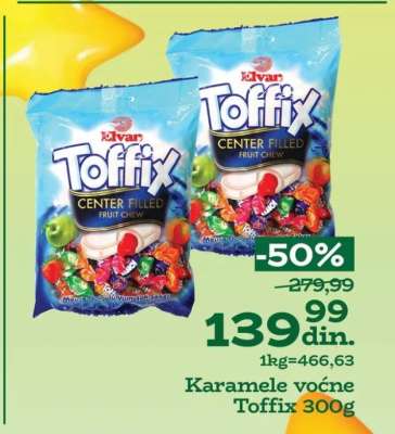 Karamela voćne Toffix 300g