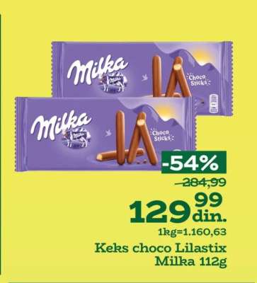 Keks choco lilastix Milka 112g