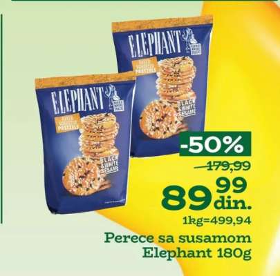 Perece sa susamom Elephant 180g
