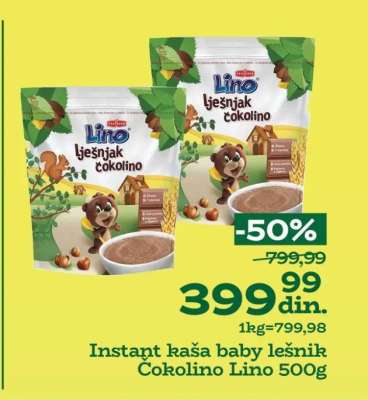 Instant kaša baby lešnik Čokolino Lino 500g