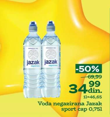 Voda negazirana Jazak sport cap 0,75l