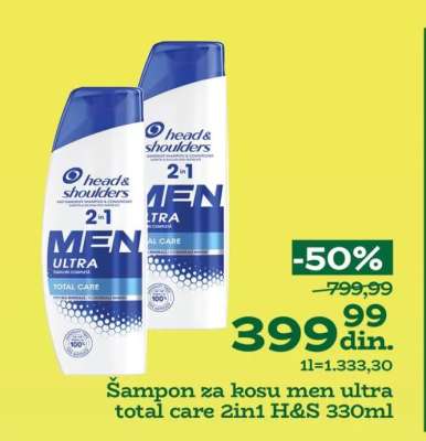 Šampon za kosu men ultra total care 2in1 H&S 330ml