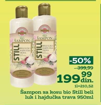 Šampon za kosu bio Still beli luk i hajdučka trava 950ml