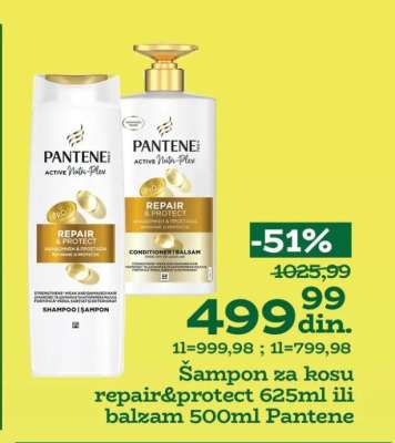 Šampon za kosu repair&protect 625ml ili balzam 500ml Pantene