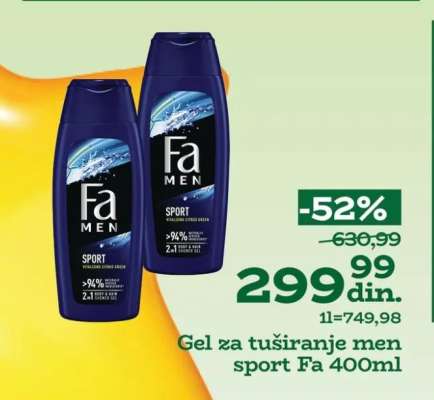 Gel za tuširanje men sport Fa 400ml