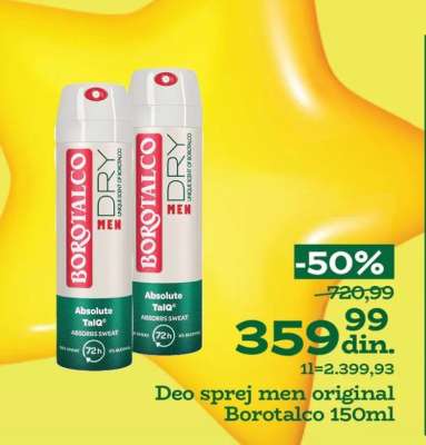 Deo sprej men original Borotalco 150ml