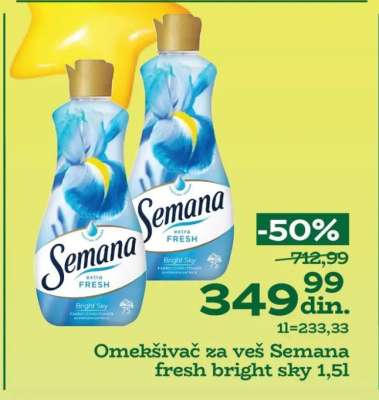 Omekšivač za veš Semana fresh bright sky 1,5l
