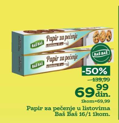 Papir za pečenje u listovima Baš Baš 16/1 1kom