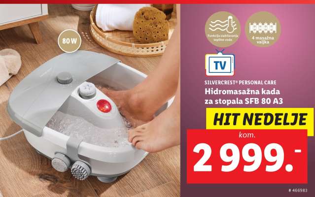 SILVERCREST PERSONAL CARE Hidromasažna kada za stopala SFB 80 A3