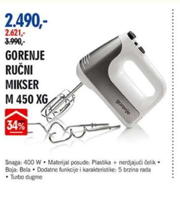 GORENJE RUČNI MIKSER M 450 XG