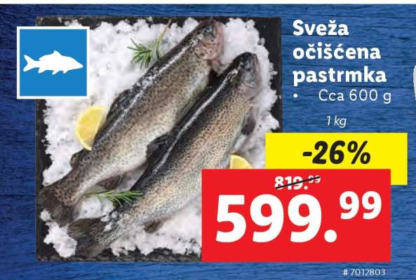 Sveža očišćena pastrmka