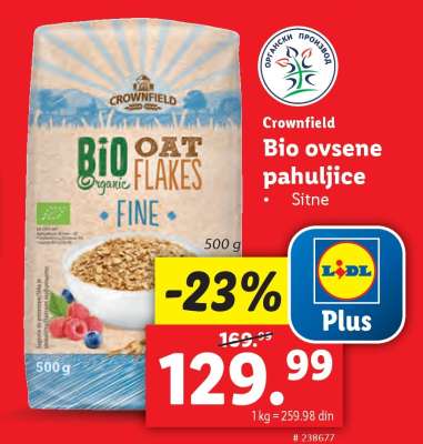 Crownfield Bio ovsene pahuljice