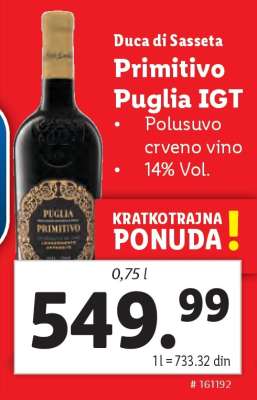 Duca di Sasseta Primitivo Puglia IGT
