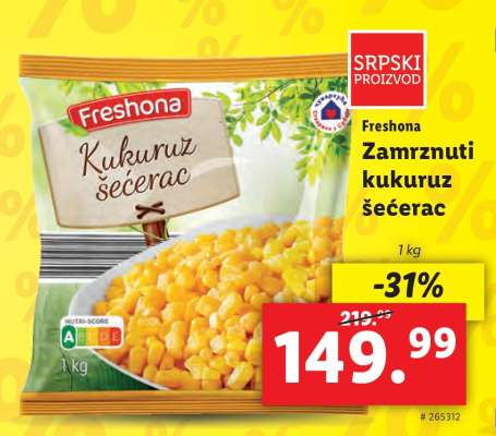 Freshona Zamrznuti kukuruz šećerac