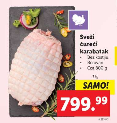 Sveži ćureći karabatak