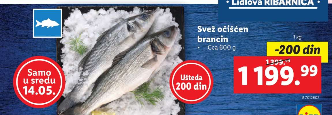 Svež očišćen brancin