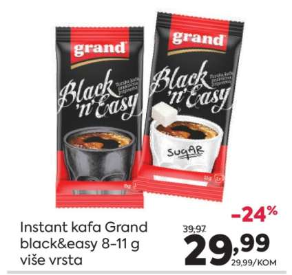 Instant kafa Grand black&easy 8-11 g više vrsta