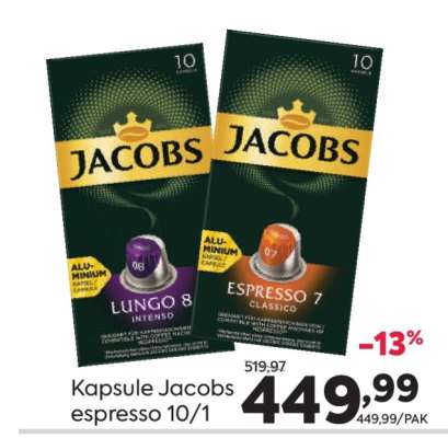 Kapsule Jacobs espresso 10/1