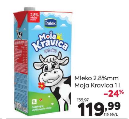 Mleko 2.8%mm Moja Kravica 1 l
