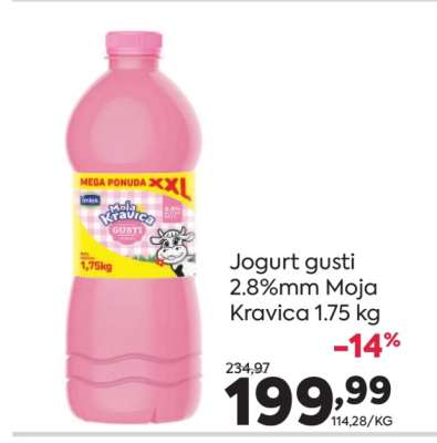 Jogurt gusti 2.8%mm Moja Kravica 1.75 kg
