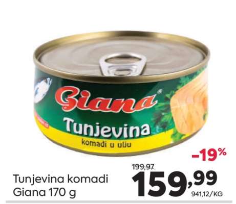 Tunjevina komadi Giana 170 g
