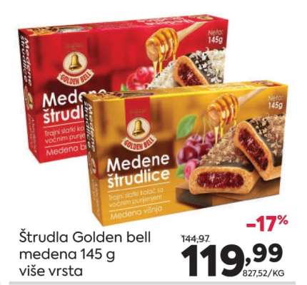 Štrudla Golden bell medena 145 g više vrsta