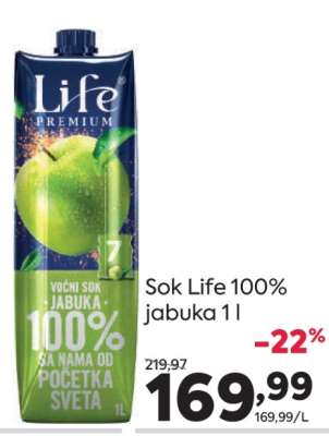 Sok Life 100% jabuka 1 l