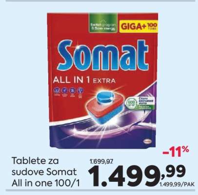 Tablete za sudove Somat All in one 100/1