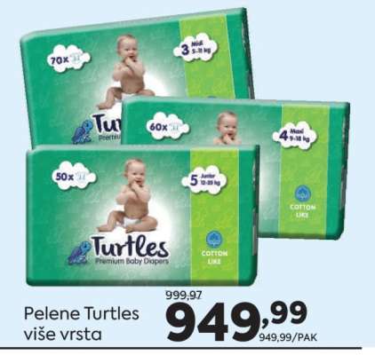 Pelene Turtles više vrsta