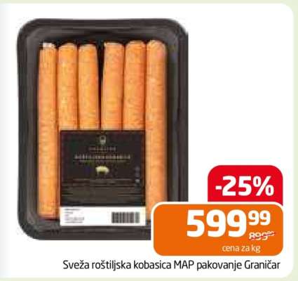 Sveža roštiljska kobasica MAP pakovanje Graničar