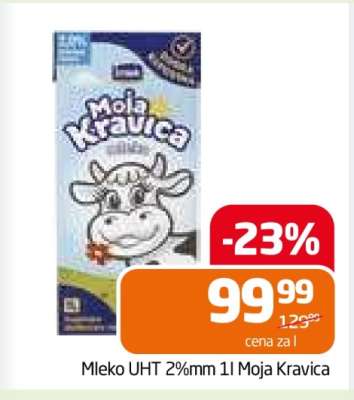Mleko UHT 2%mm 1l Moja Kravica